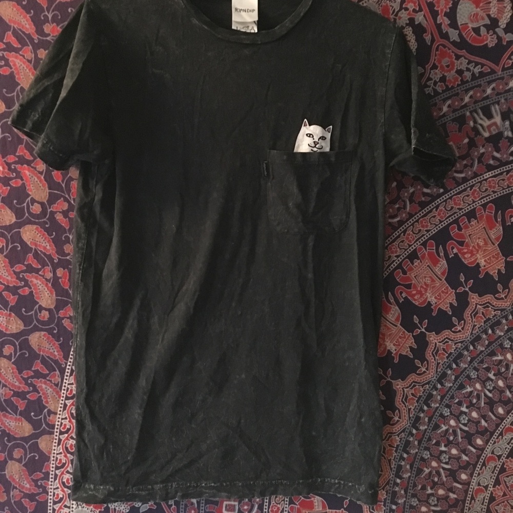 ✨Rip N Dip Cat Flipping Off Tie Dye Tee